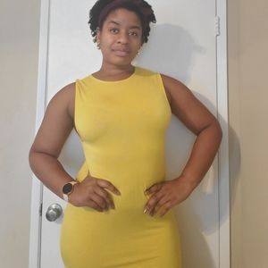Yellow fitted sun dress